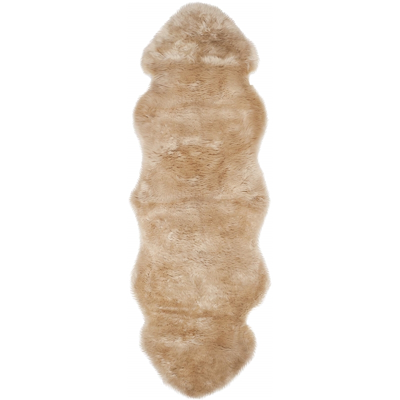 Safavieh Sheepskin Shag 2' X 6' Natural Sheep Skin Rug