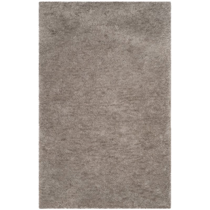 Safavieh Sheep Shag 4' X 6' Hand Tufted Rug in Silver