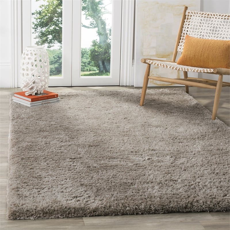 Safavieh Sheep Shag 5' X 8' Hand Tufted Rug in Silver