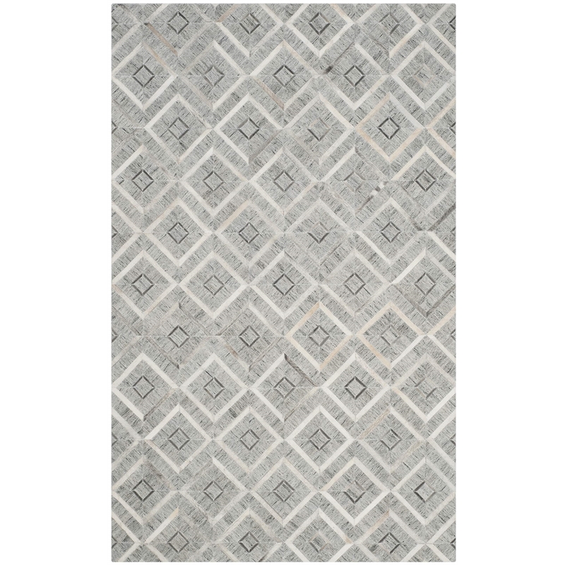 Safavieh Studio Leather 5' X 8' Hand Woven Rug in Ivory and Gray