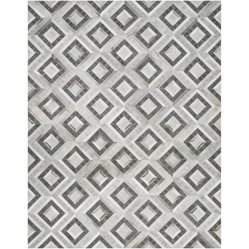 Safavieh Studio Leather 5' X 8' Hand Woven Rug in Ivory and Dark Gray