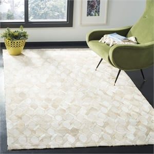 Safavieh Studio Leather 3' X 5' Hand Woven Leather Rug in Ivory