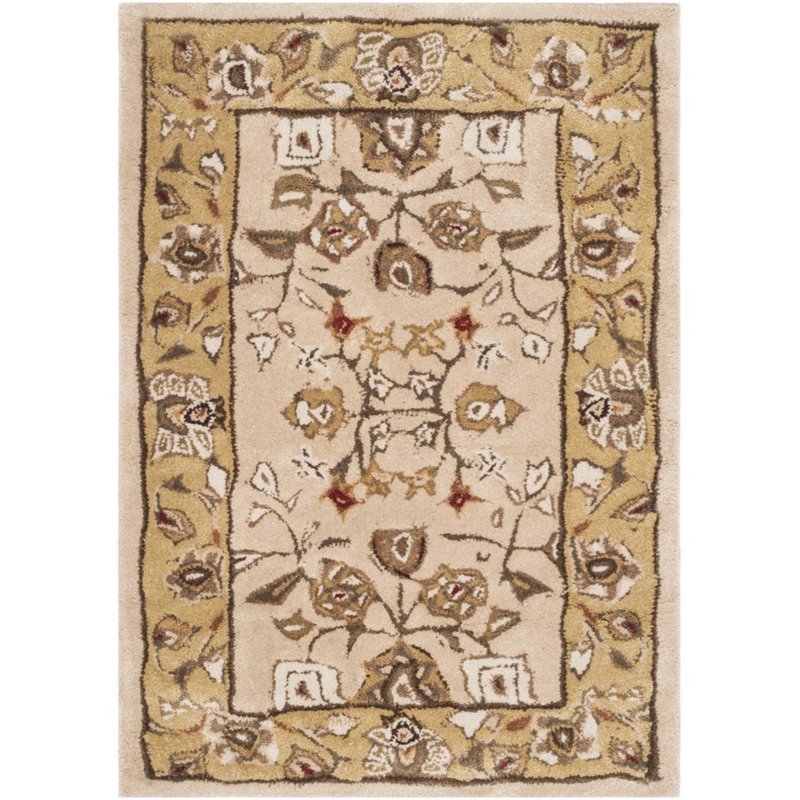 Safavieh Total Performance 4' X 6' Hand Hooked Rug in Ivory and Gold