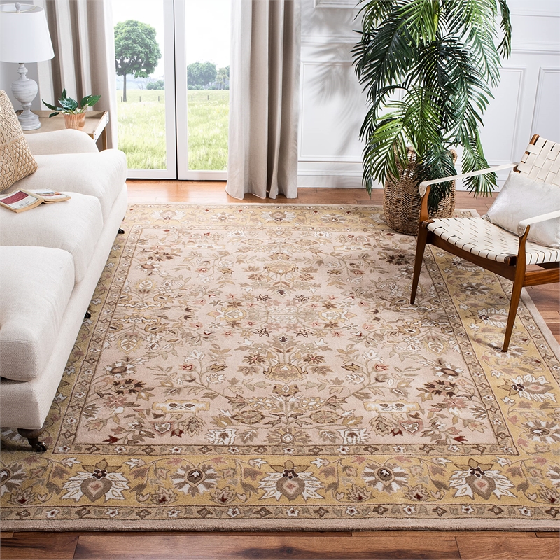 Safavieh Total Performance 6' X 9' Hand Hooked Rug in Ivory and Gold