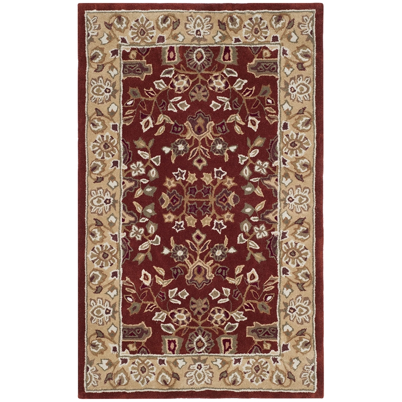 Safavieh Total Performance 4' X 6' Hand Hooked Rug in Rust and Green