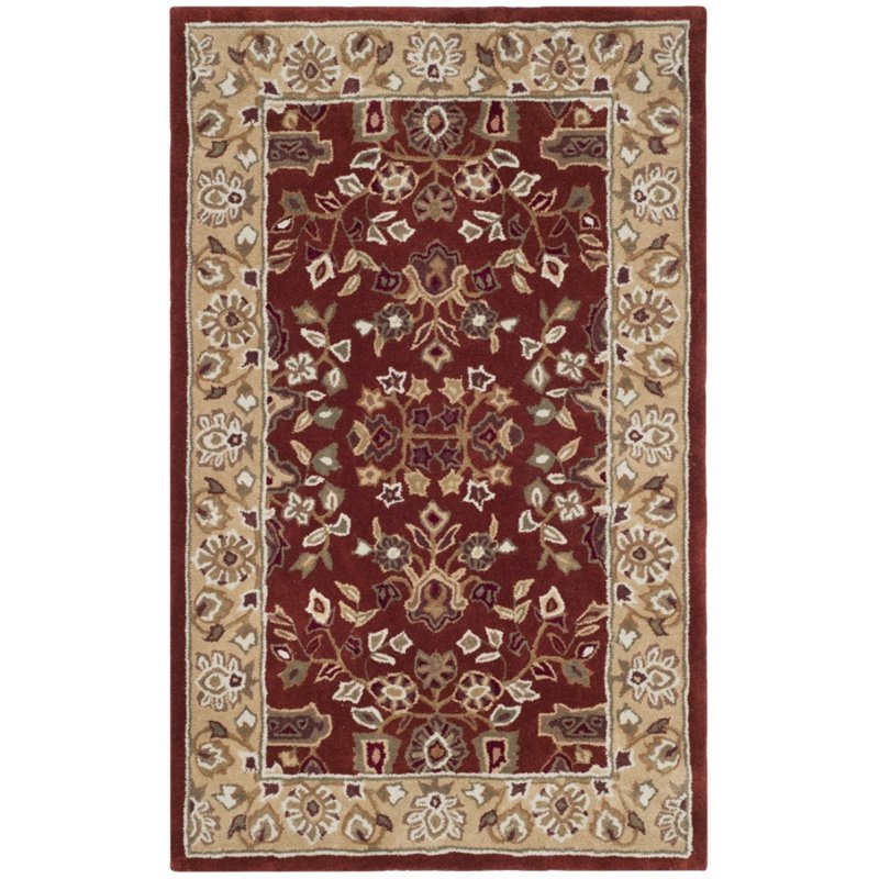 Safavieh Total Performance 6' X 9' Hand Hooked Rug in Rust and Green