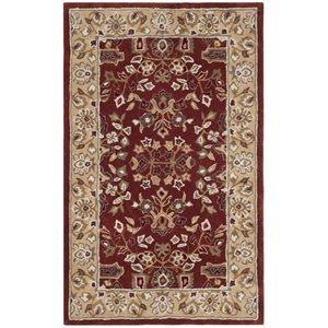 Safavieh Total Performance 6' X 9' Hand Hooked Rug in Rust and Green