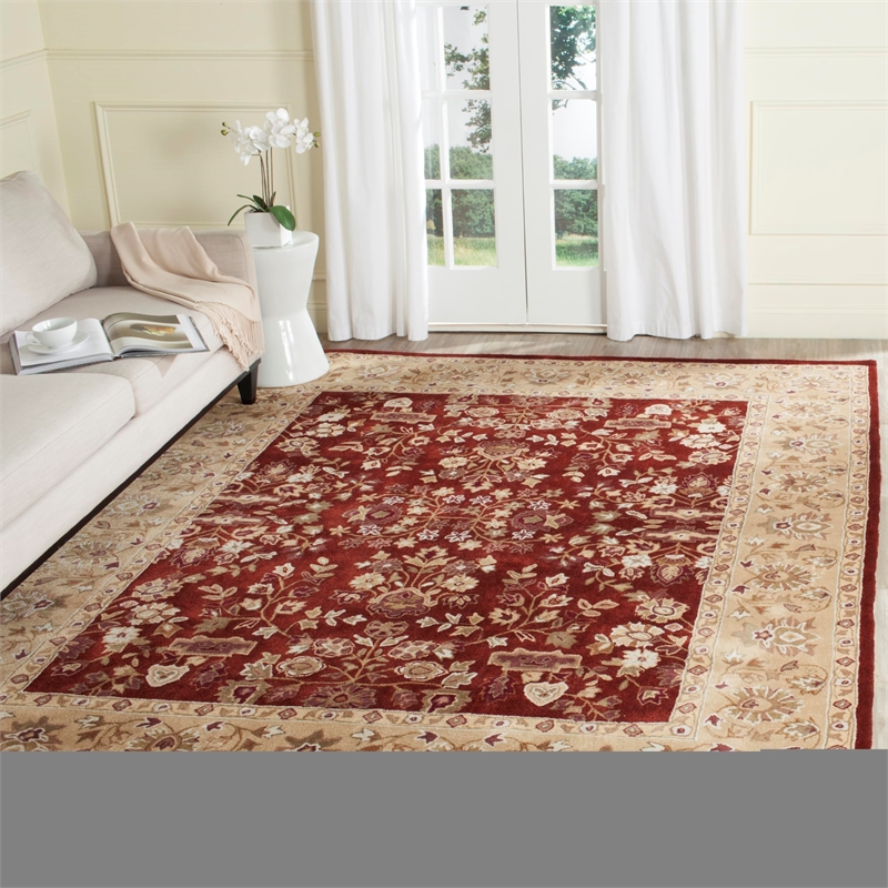 Safavieh Total Performance 8' X 10' Hand Hooked Rug in Rust and Green