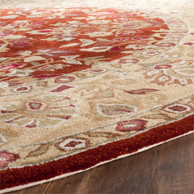 Safavieh Total Performance 9' X 12' Hand Hooked Rug in Rust and Green