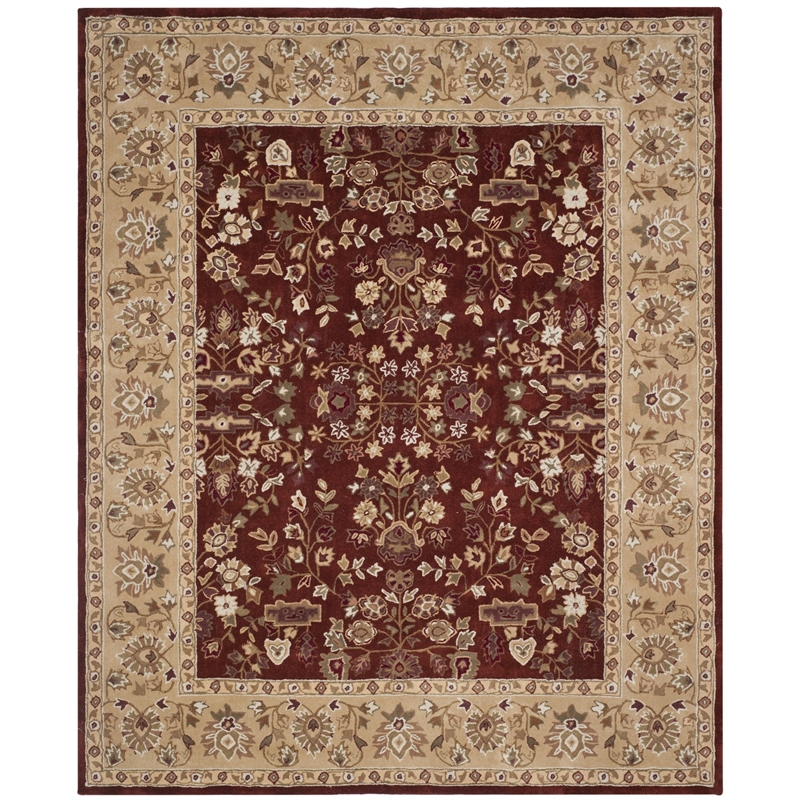 Safavieh Total Performance 9' X 12' Hand Hooked Rug in Rust and Green