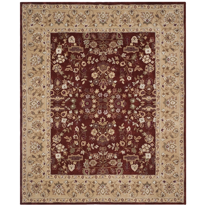 Safavieh Total Performance 9' X 12' Hand Hooked Rug in Rust and Green