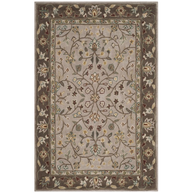 Safavieh Total Performance 4' X 6' Hand Hooked Rug in Ivory and Taupe