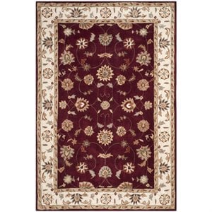 Safavieh Total Performance 6' X 9' Hand Hooked Rug in Red and Ivory
