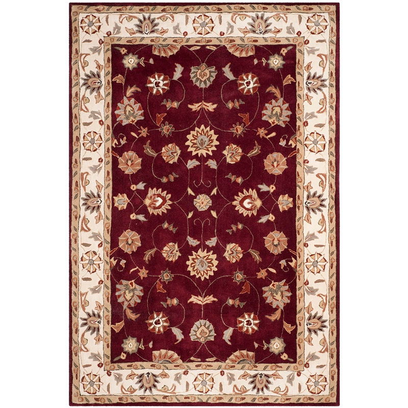 Safavieh Total Performance 8' X 10' Hand Hooked Rug in Red and Ivory