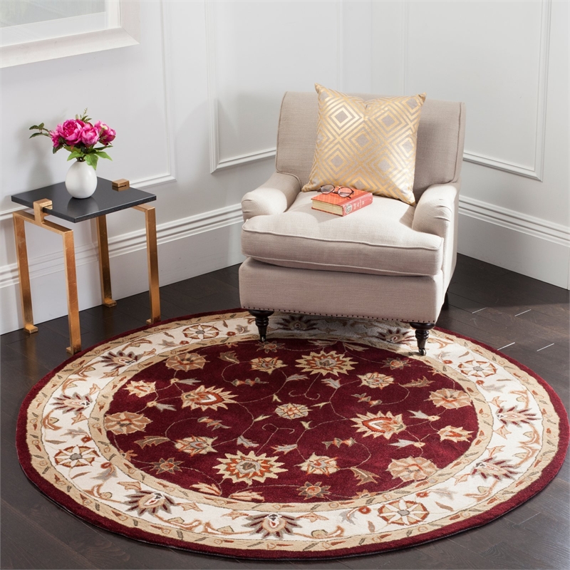 Safavieh Total Performance 9' X 12' Hand Hooked Rug in Red and Ivory