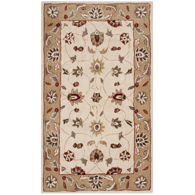 Safavieh Total Performance 3' X 5' Hand Hooked Rug in Ivory and Beige
