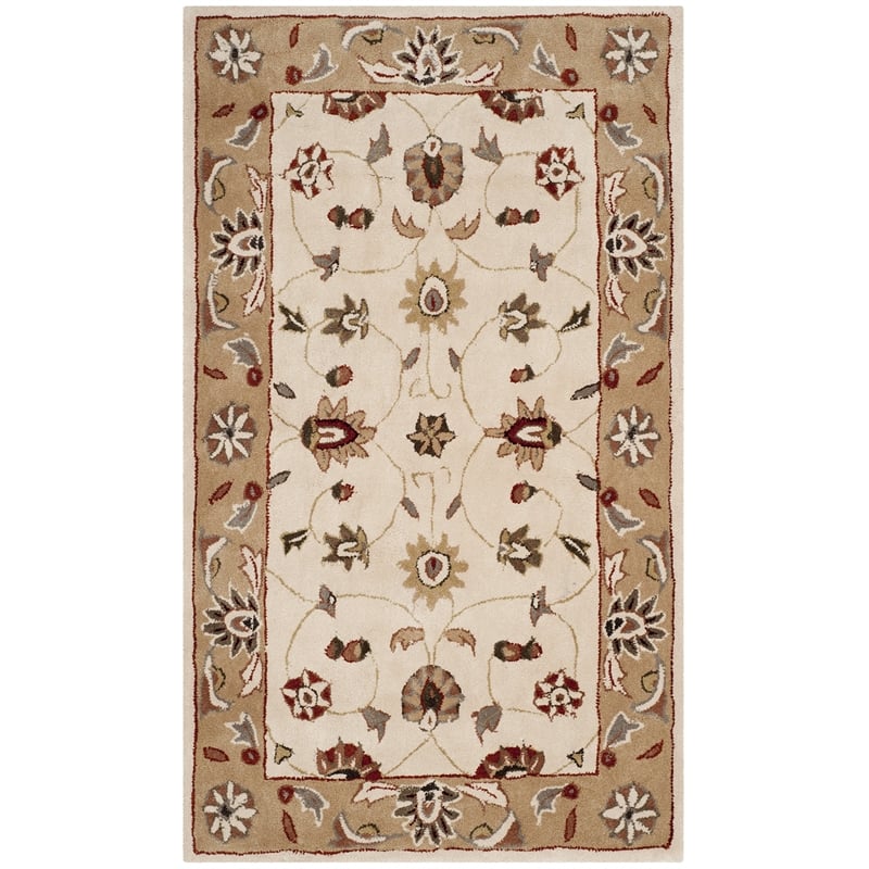 Safavieh Total Performance 4' X 6' Hand Hooked Rug in Ivory and Beige