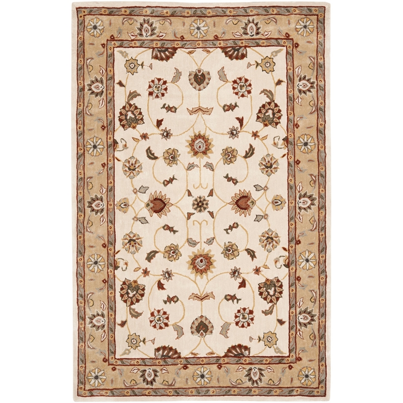 Safavieh Total Performance 6' X 9' Hand Hooked Rug in Ivory and Beige