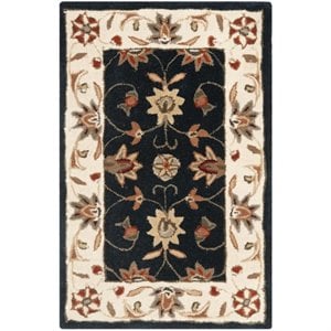 Safavieh Total Performance 3' X 5' Hand Hooked Rug in Navy and Ivory