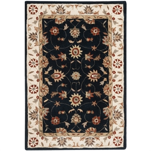 Safavieh Total Performance 4' X 6' Hand Hooked Rug in Navy and Ivory