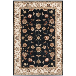 Safavieh Total Performance 6' X 9' Hand Hooked Rug in Navy and Ivory