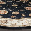Safavieh Total Performance 6' x 6' Round Hand Hooked Rug in Navy/Ivory