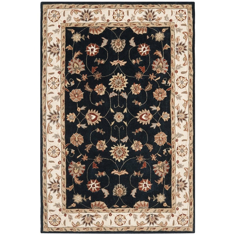 Safavieh Total Performance 8' X 10' Hand Hooked Rug in Navy and Ivory