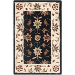 Safavieh Total Performance 9' X 12' Hand Hooked Rug in Navy and Ivory