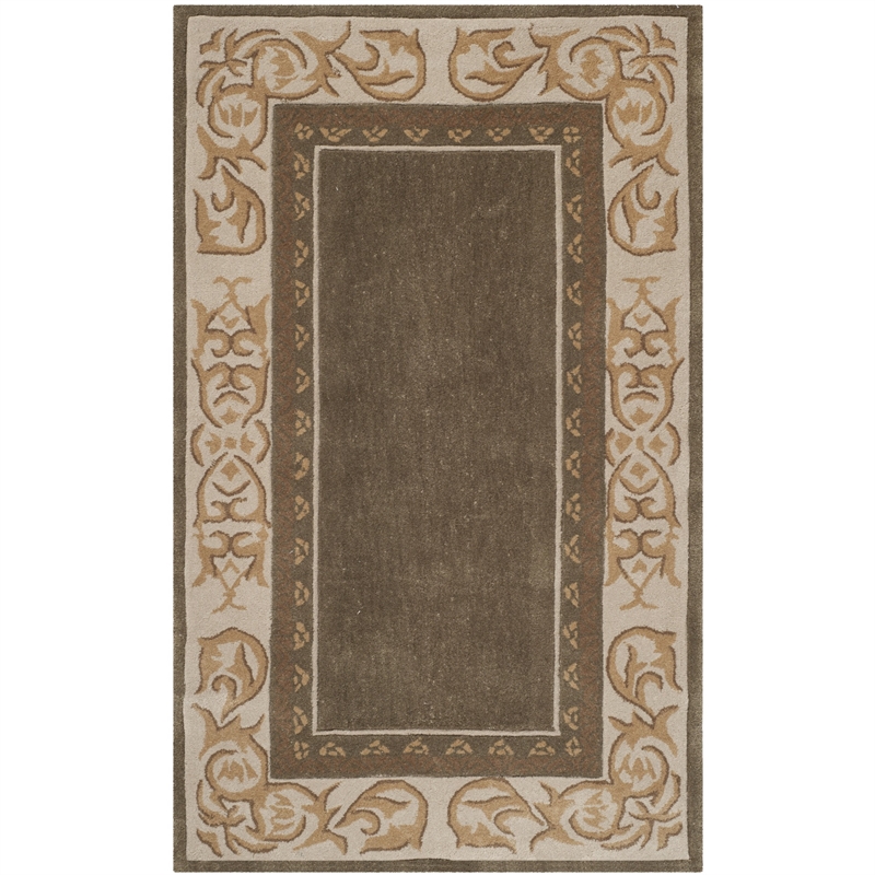 Safavieh Total Performance 4' X 6' Hand Hooked Rug in Olive and Ivory