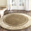 Safavieh Total Performance 6' x 6' Round Hand Hooked Rug in Olive/Ivory