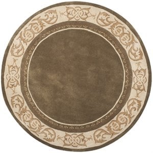 Safavieh Total Performance 6' x 6' Round Hand Hooked Rug in Olive/Ivory