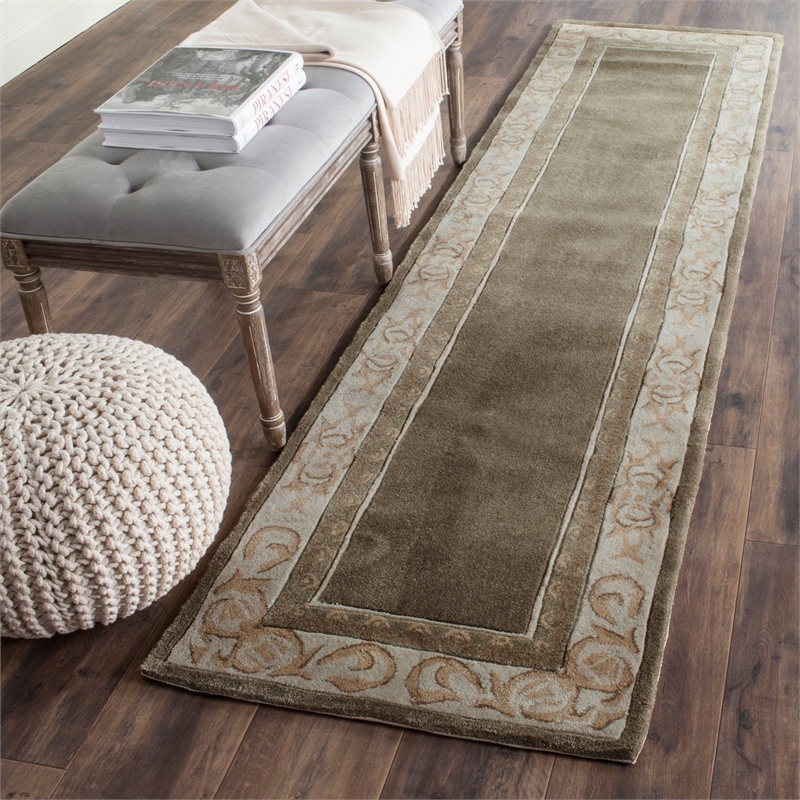 Safavieh Total Performance 8' X 10' Hand Hooked Rug in Olive and Ivory
