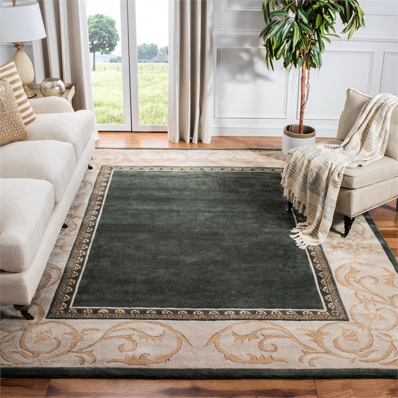 Safavieh Total Performance 9' X 12' Hand Hooked Rug in Slate and Ivory