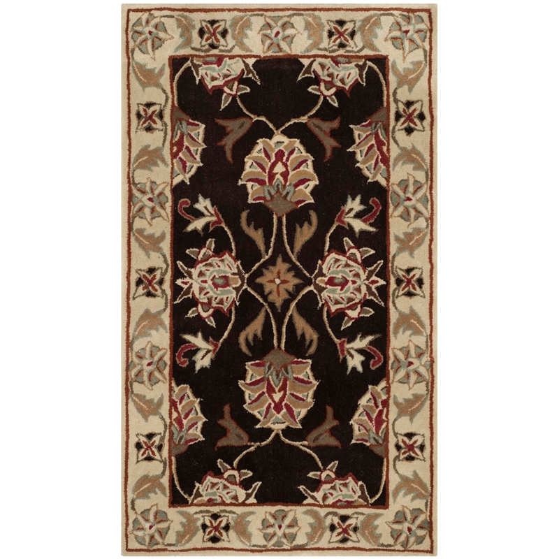 Safavieh Total Performance 3' X 5' Hand Hooked Rug in Brown and Ivory