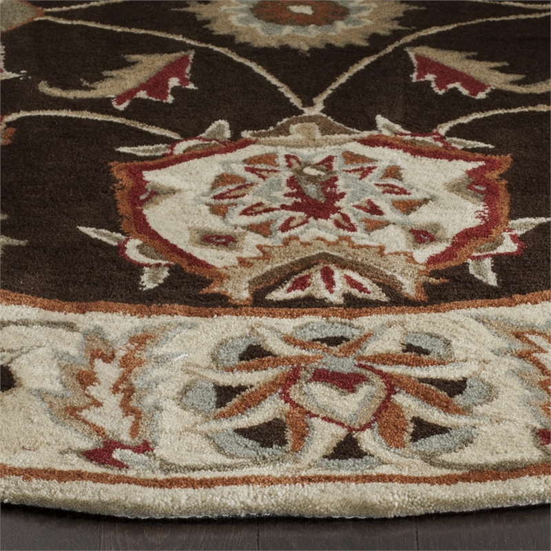 Safavieh Total Performance 3' X 5' Hand Hooked Rug in Brown and Ivory