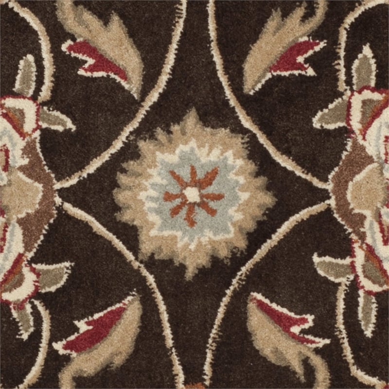 Safavieh Total Performance 4' X 6' Hand Hooked Rug in Brown and Ivory