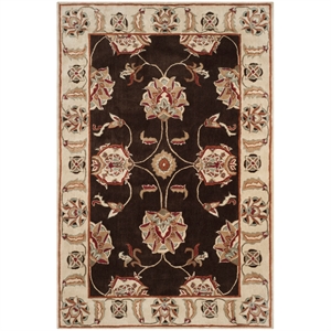 Safavieh Total Performance 6' X 9' Hand Hooked Rug in Brown and Ivory