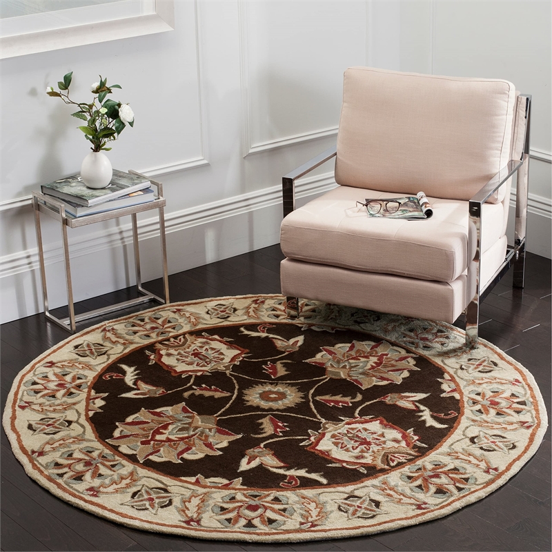 Safavieh Total Performance 6' X 9' Hand Hooked Rug in Brown and Ivory