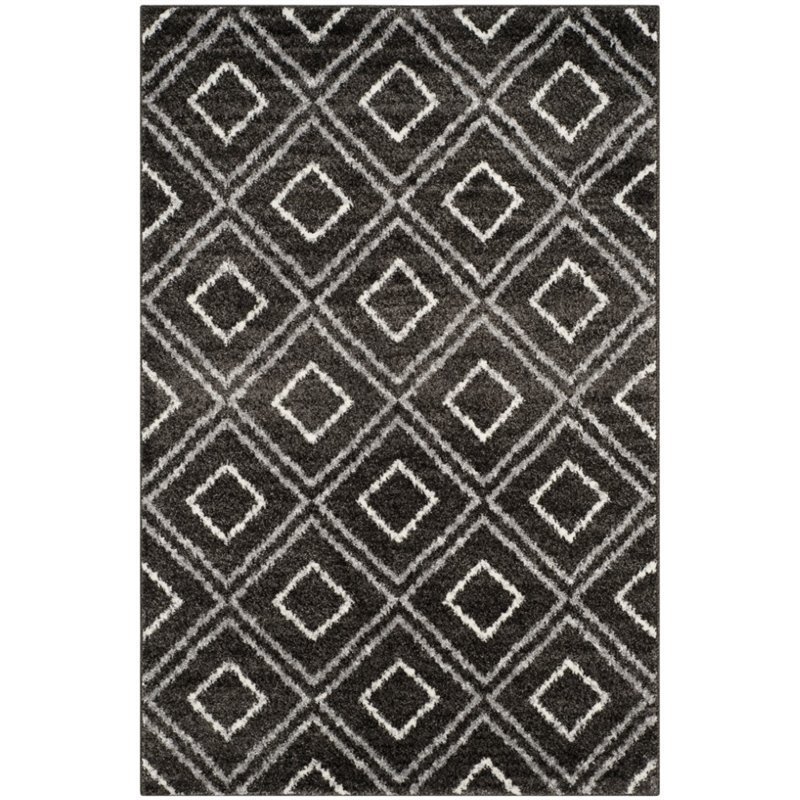 Safavieh Tunisia 4' X 6' Rug in Anthracite and Cream