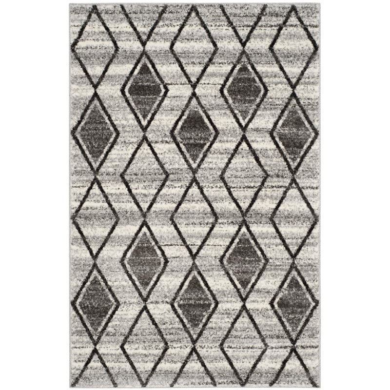 Safavieh Tunisia 4' X 6' Rug in Gray and Black