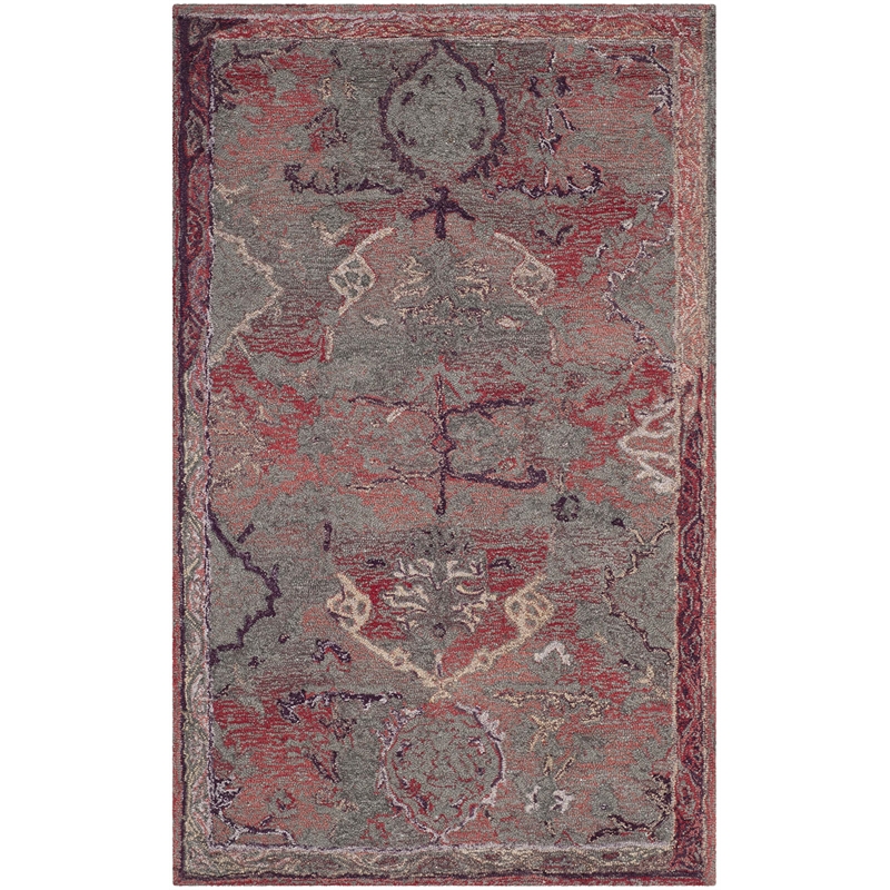 Safavieh Vintage Oushak 3' X 5' Hand Tufted Rug in Red