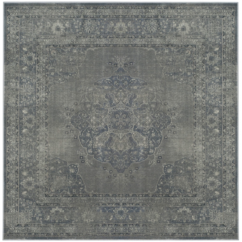 Safavieh Vintage 6' X 6' Square Rug in Light Blue and Light Gray