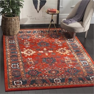 Safavieh Vintage Hamadan 5' 3&quot X 7' 6&quot Rug in Orange and Blue