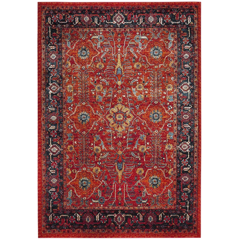 Safavieh Vintage Hamadan 4' X 6' Rug in Orange and Navy