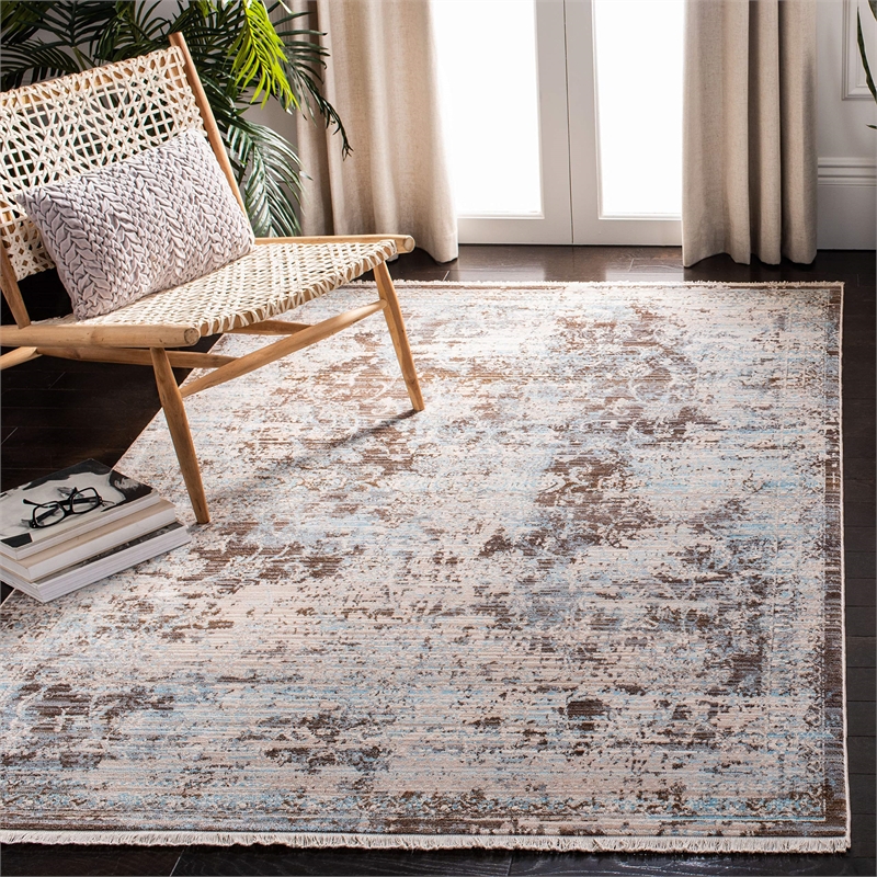 Safavieh Vintage 3' X 5' Rug in Brown and Light Blue