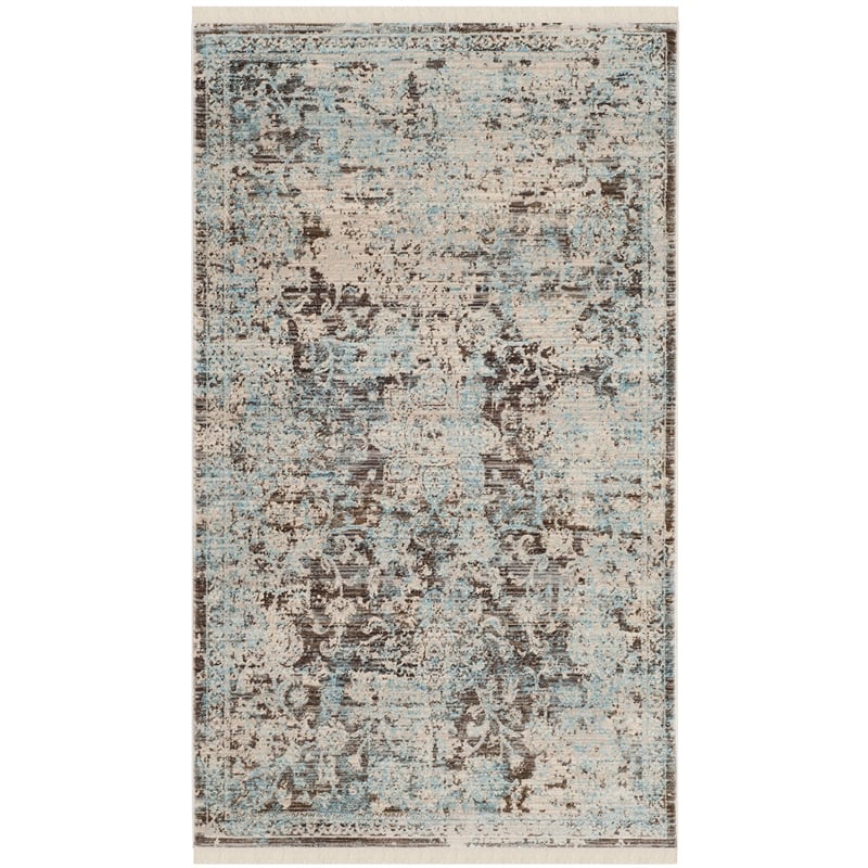 Safavieh Vintage 4' X 6' Rug in Brown and Light Blue