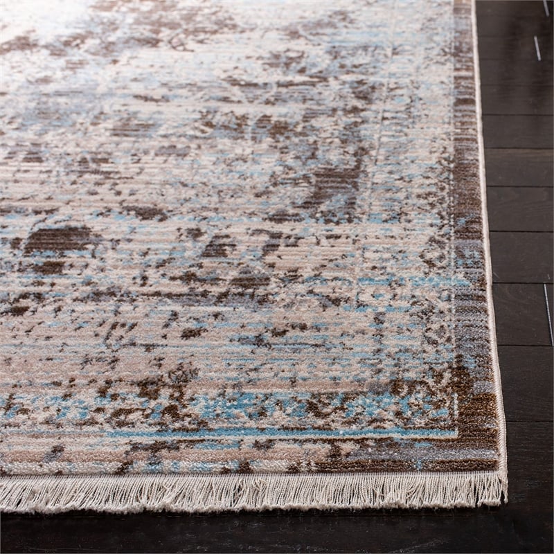 Safavieh Vintage 4' X 6' Rug in Brown and Light Blue