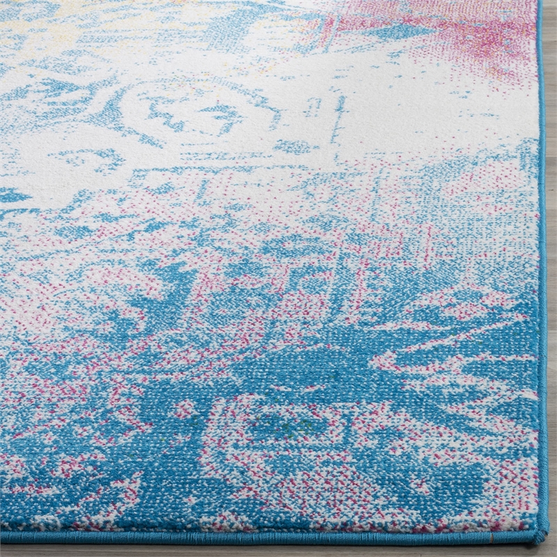 Safavieh Watercolor 4' X 6' Rug in Light Blue and Light Yellow