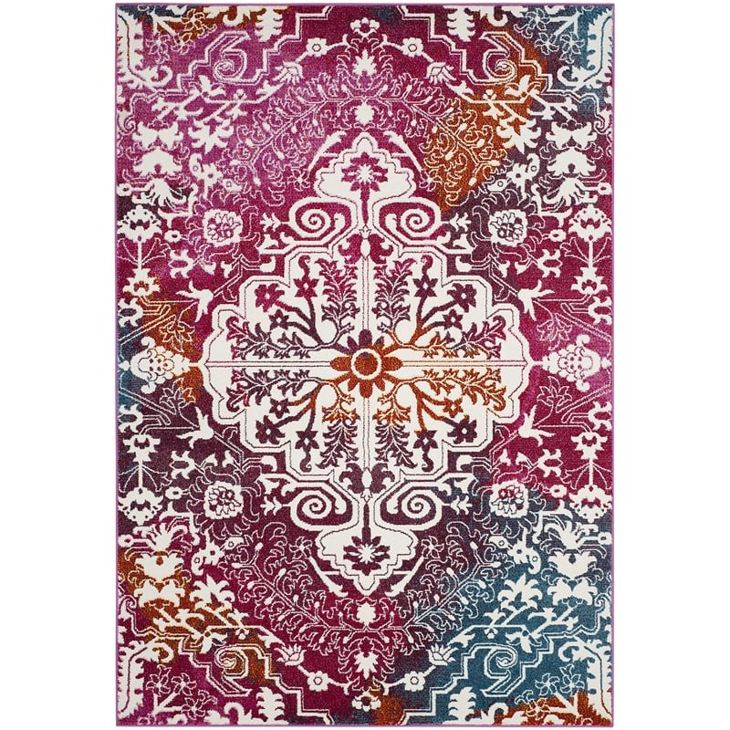 Safavieh Watercolor 4' X 6' Rug in Ivory and Fuchsia
