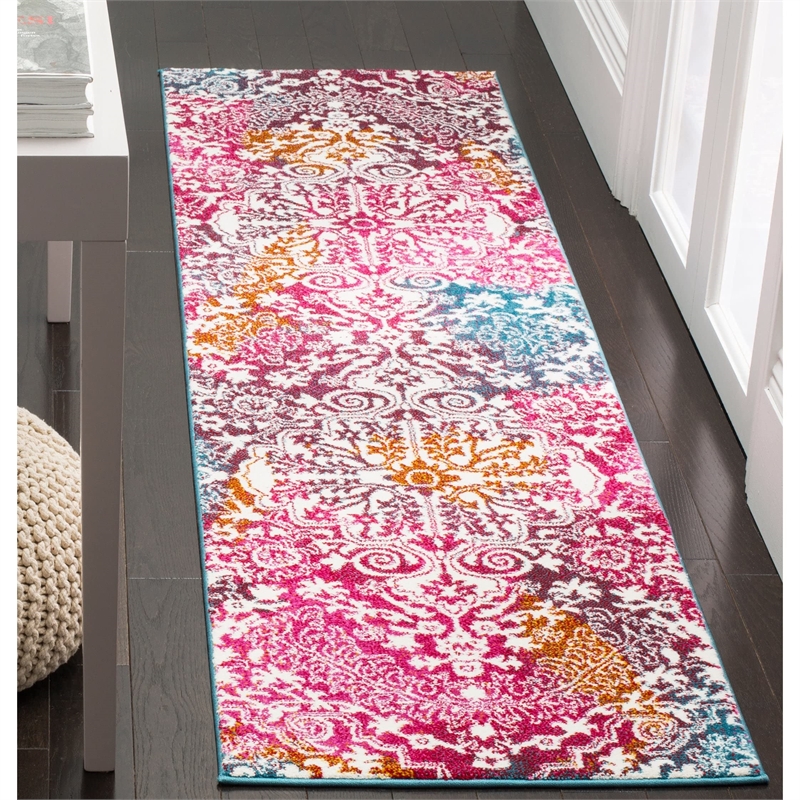 Safavieh Watercolor 8' X 10' Rug in Ivory and Fuchsia